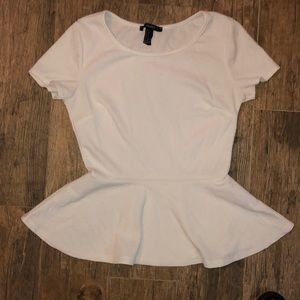 Forever 21 white peplum top